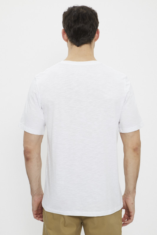 T-shirt blanc en coton manches courtes