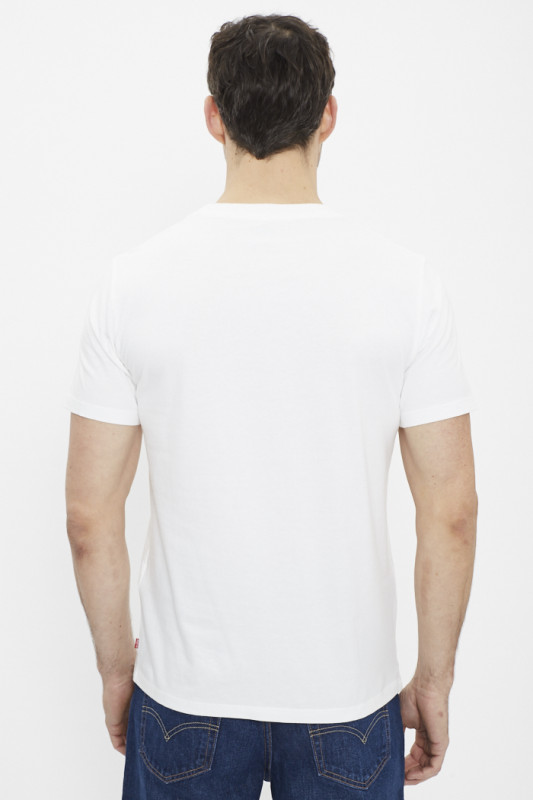 T-shirt col rond, manches courtes blanc