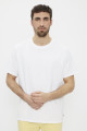 T-shirt relaxed blanc coton