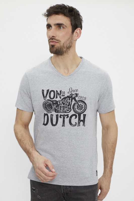 T-shirt gris von dutch manches courtes