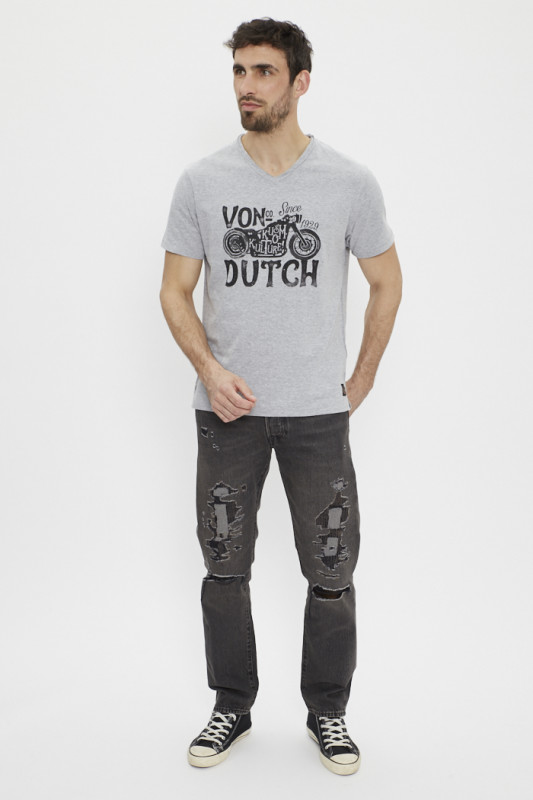 T-shirt col V manches courtes