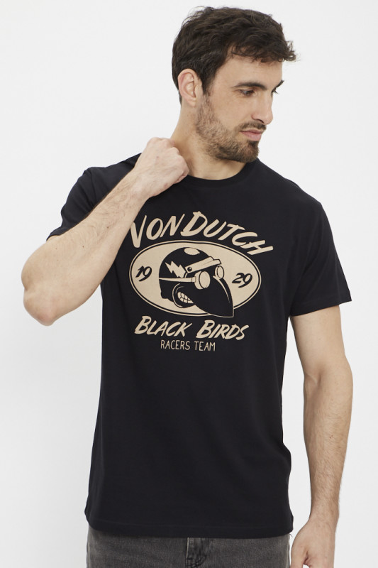 T-shirt noir Von Dutch pour homme
