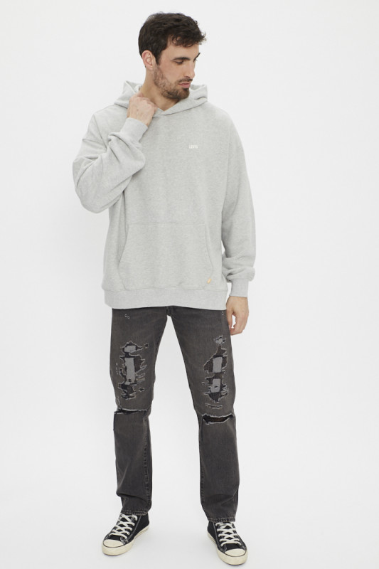 Sweat à capuche gris pour homme