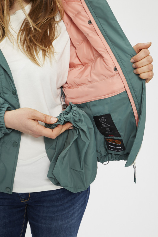 este doudoune pliable Edie vert pin manches longues