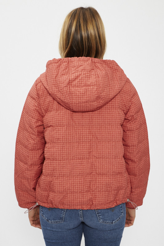 Veste doudoune rouge à motifs pour femme
