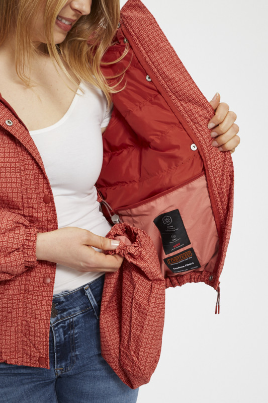 Veste doudoune rouge à motifs manches longues