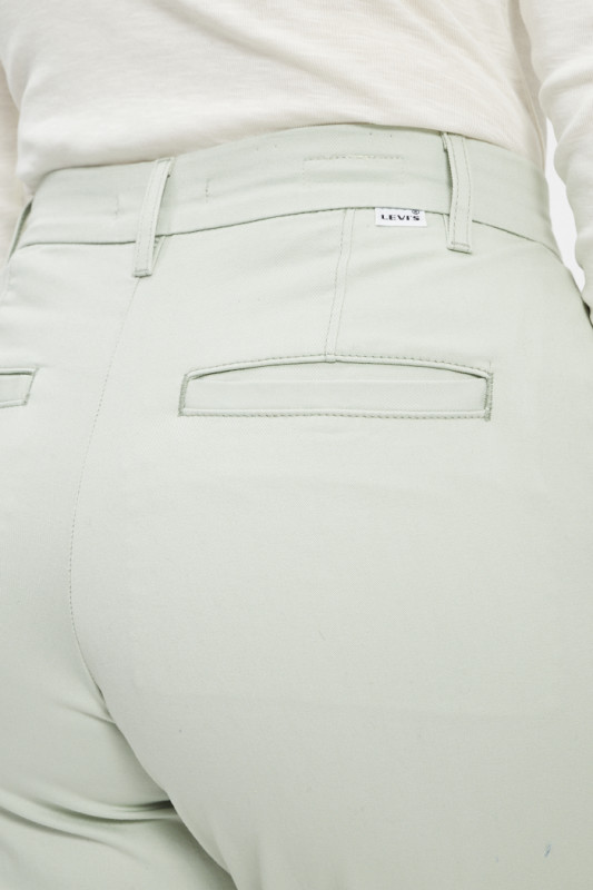Essential chino vert d'eau en coton et élasthane