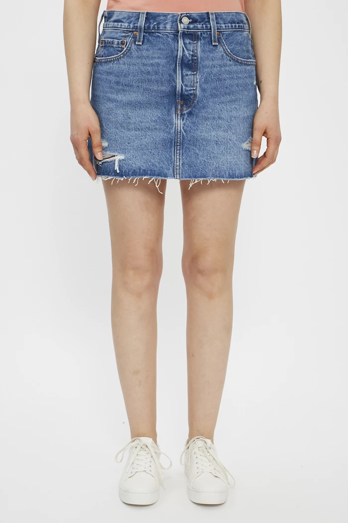 Jupe En Jean Femme Free Heart Taille 29 - Délavée Légère, Longueur 21 Pouces, Neuve Avec étiquettes