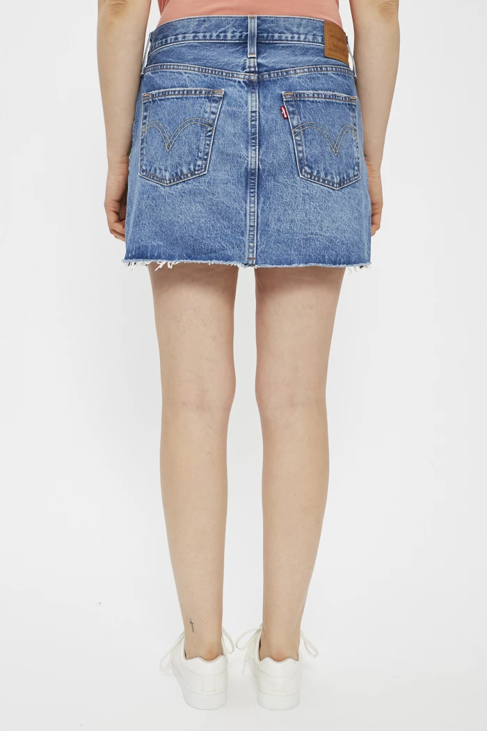 Jupe Icône bleu denim délavé femme levi's Destock Jeans
