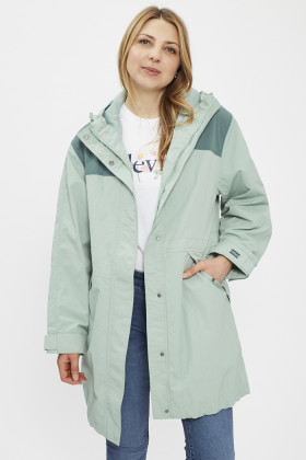 Veste de pluie verte granit femme