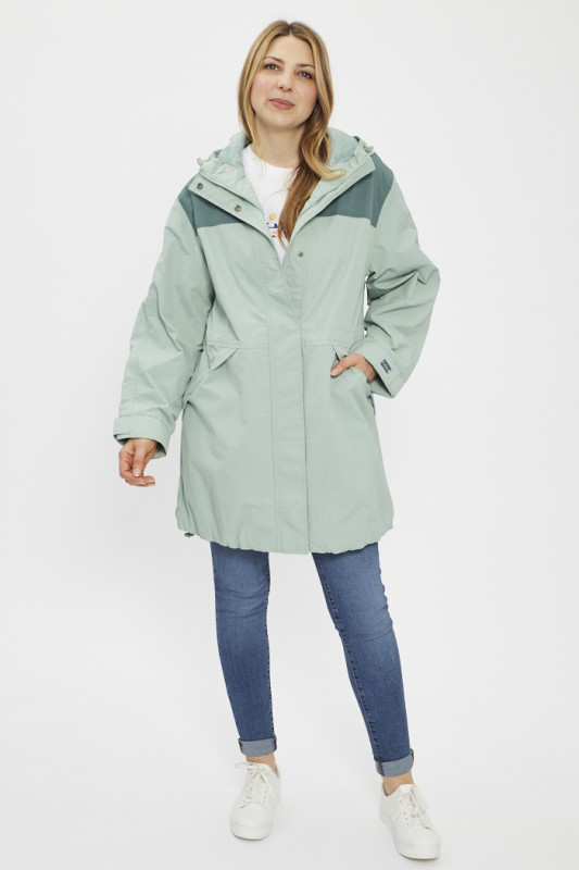 Veste de pluie verte granit coupe décontractée