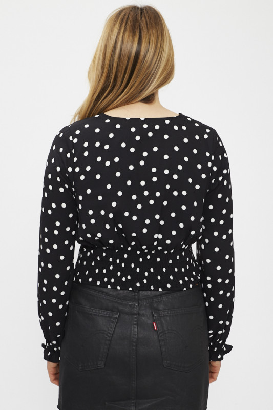 Chemise noire à pois blancs manches longues pour femme Levi's