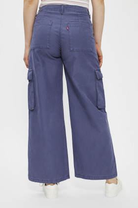 Baggy cargo ample bleu