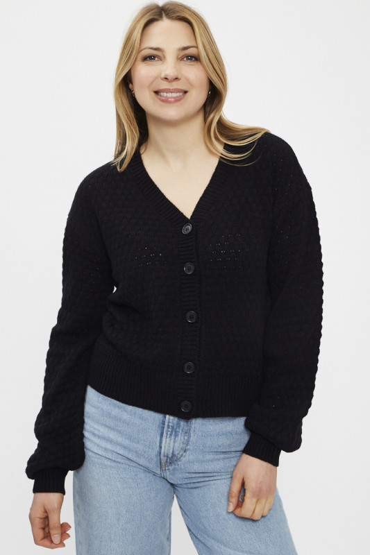 Cardigan noir Sky Captain pour femme