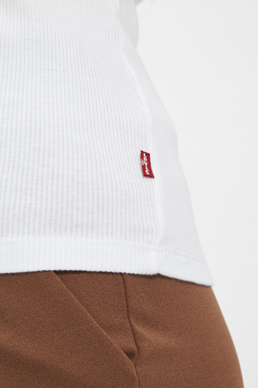 Débardeur blanc côtelé