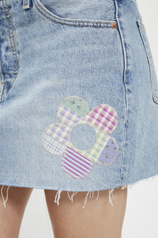 Jupe icon bleu denim délavé pour femme Levi's