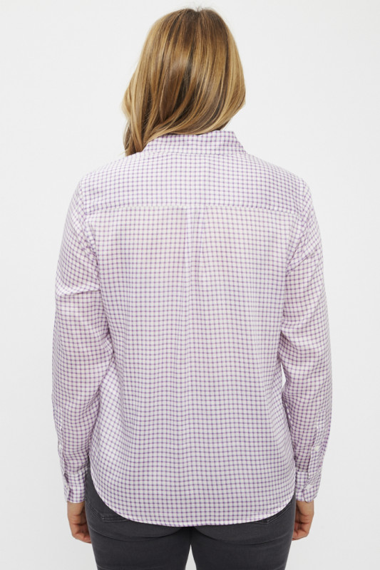 Chemise à carreaux parme femme