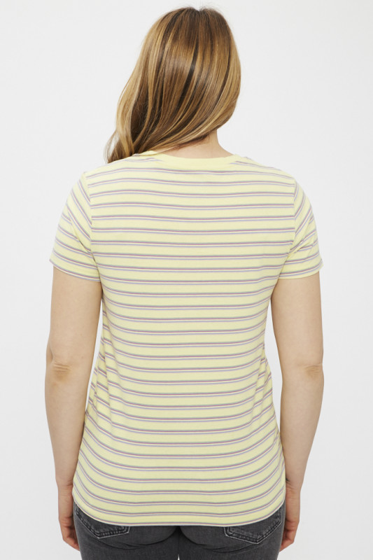 T-shirt Perfect jaune poudré à rayures femme