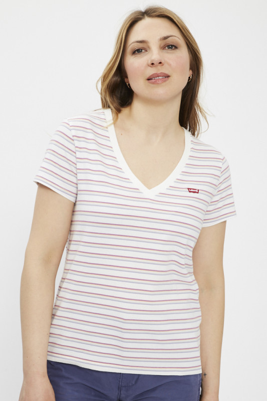 T-shirt Perfect à rayures multicolores femme