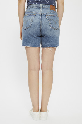 Short 501 mi-cuisse bleu indigo femme
