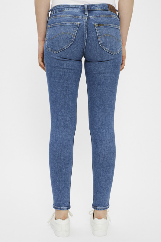 Jeans Scarlett skinny vintage medium indigo coton méllangé Lee