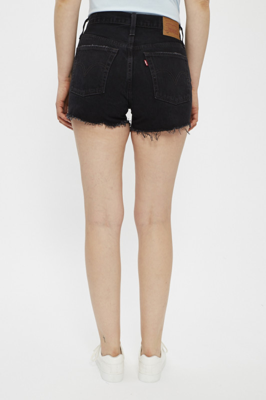 Short 501 Original noir délavé effet usé