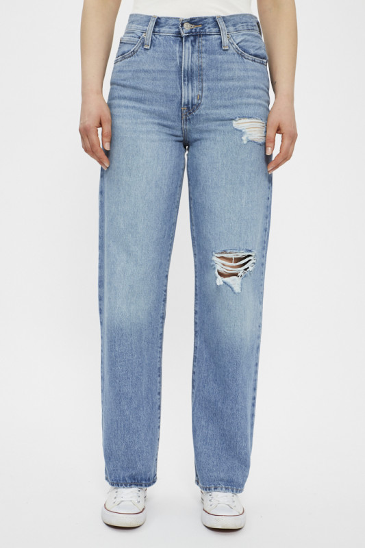 Jeans levi's bleu usé femme