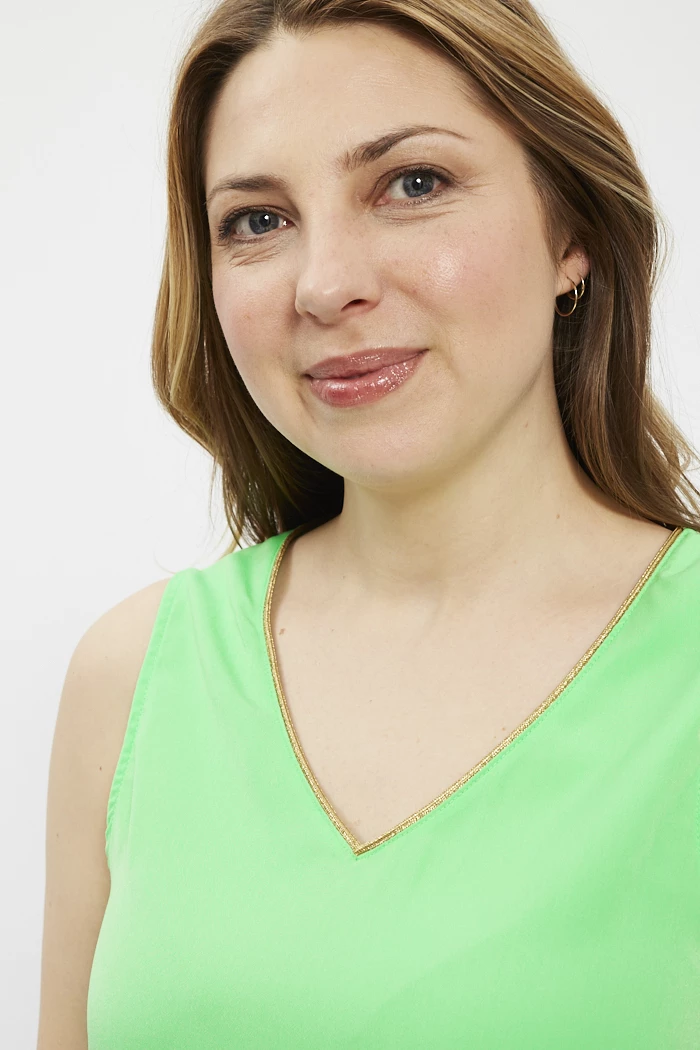Haut Sans Manches Multiline - Vert - Taille L - Neuf Avec étiquettes