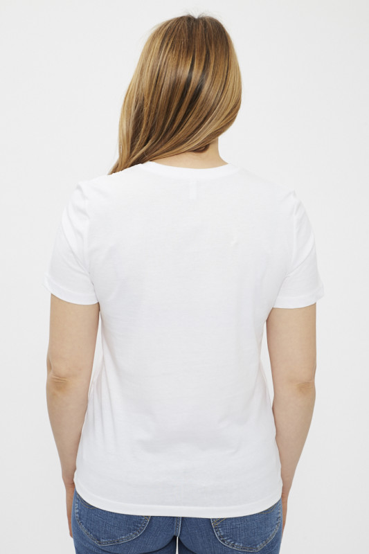 T-shirt blanc Amour manches courtes