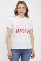 T-shirt blanc Amour manches courtes