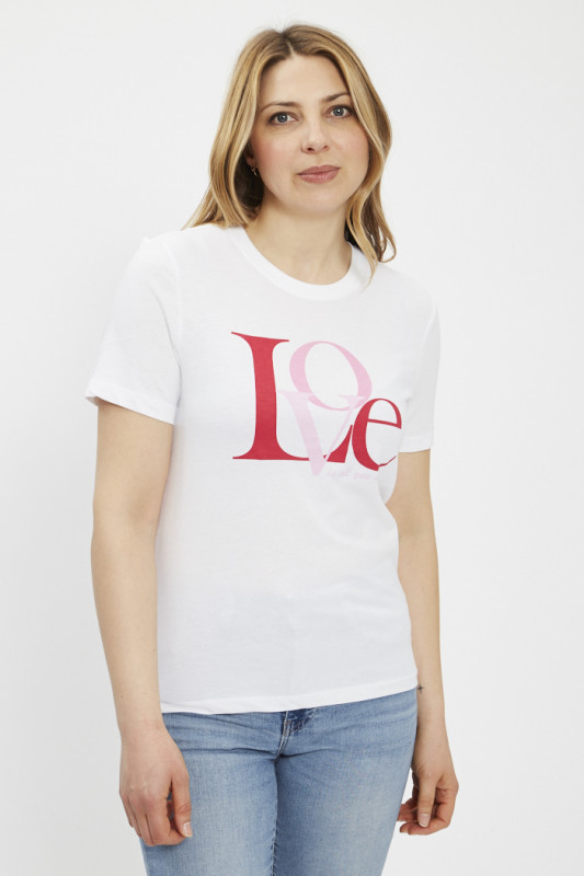 T-shirt blanc Love femme