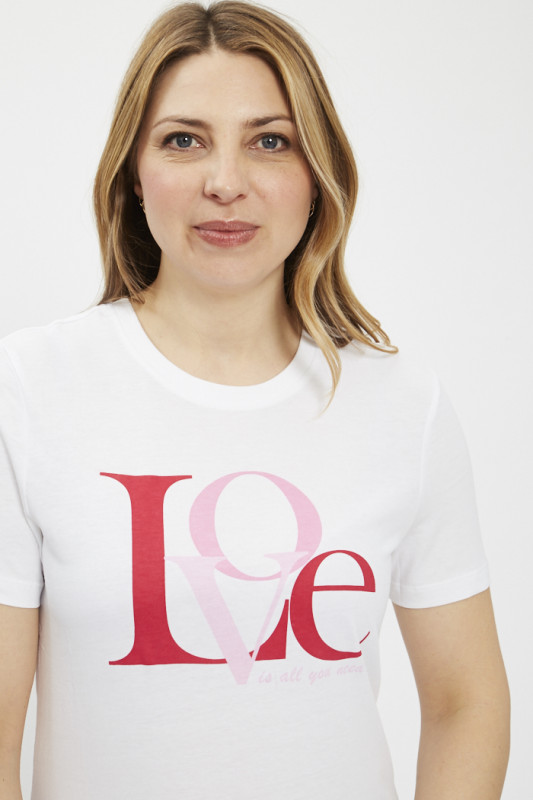 T-shirt blanc Love Only femme