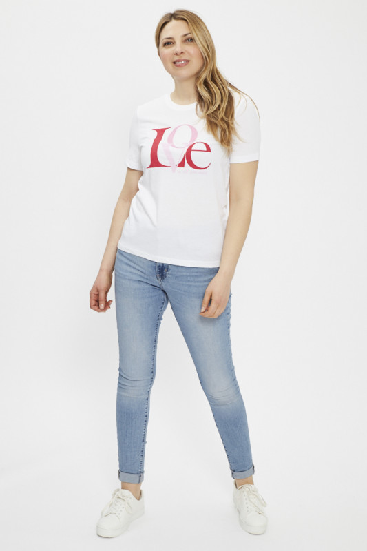 T-shirt blanc Love en coton