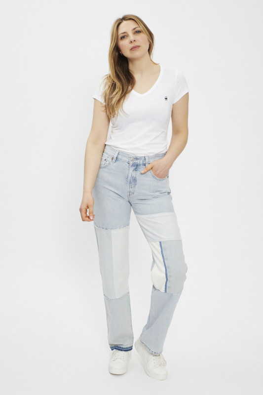 Jeans droit 501 délavé pour femme