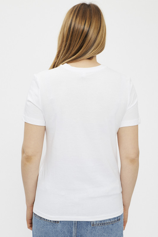 T-shirt blanc brodés coeurs