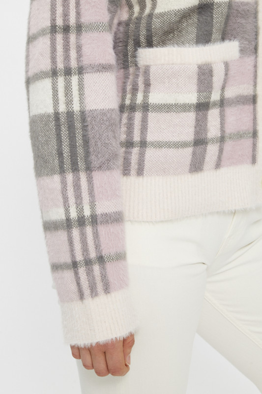 Gilet doux rose femme