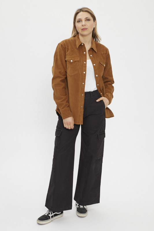 Pantalon baggy cargo noir femme levi's