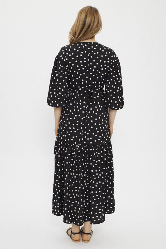 Robe portefeuille Brielle noire à pois blancs femme levi's