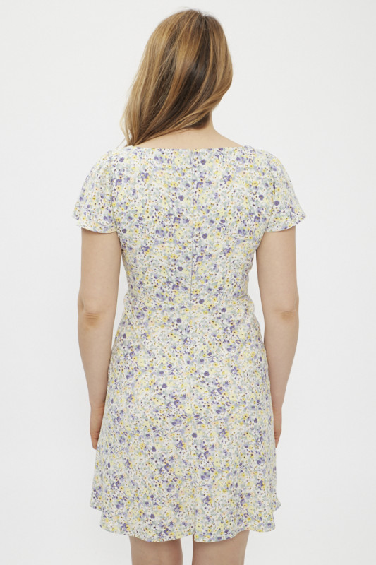 Robe Skylar à manches flottantes multicolore en coton mélangé