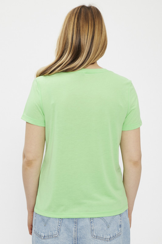 T-shirt col V vert anis