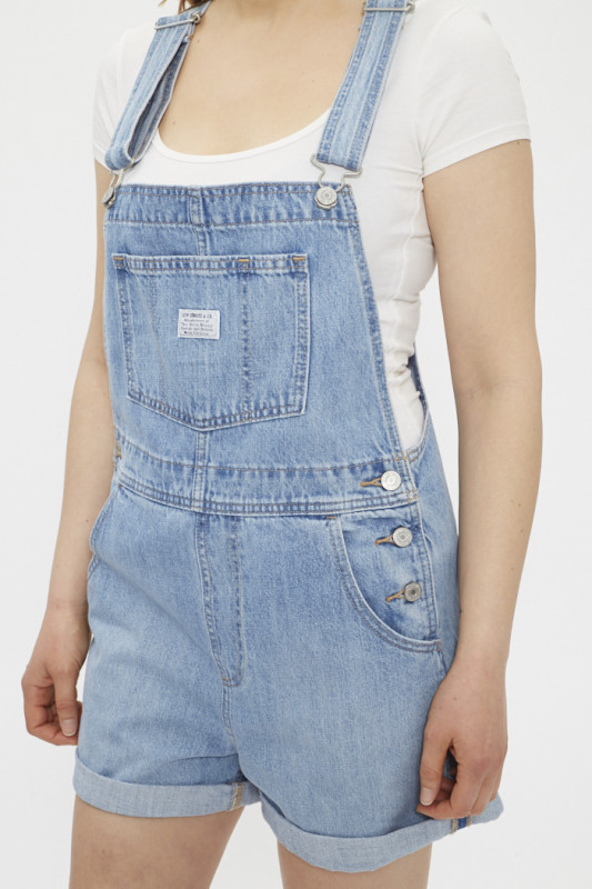 Combishort vintage bleu délavé femme