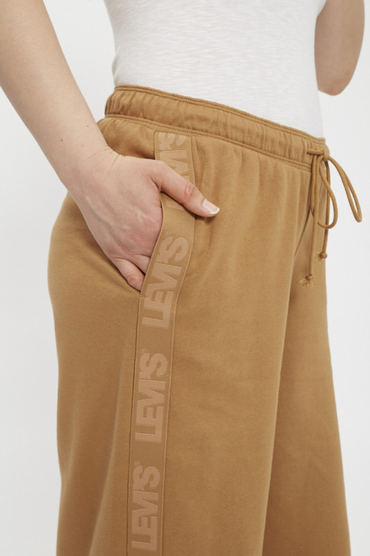 Pantalon de survêtement à bandes beige femme