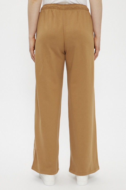 Pantalon de survêtement à bandes beige coton mélangé