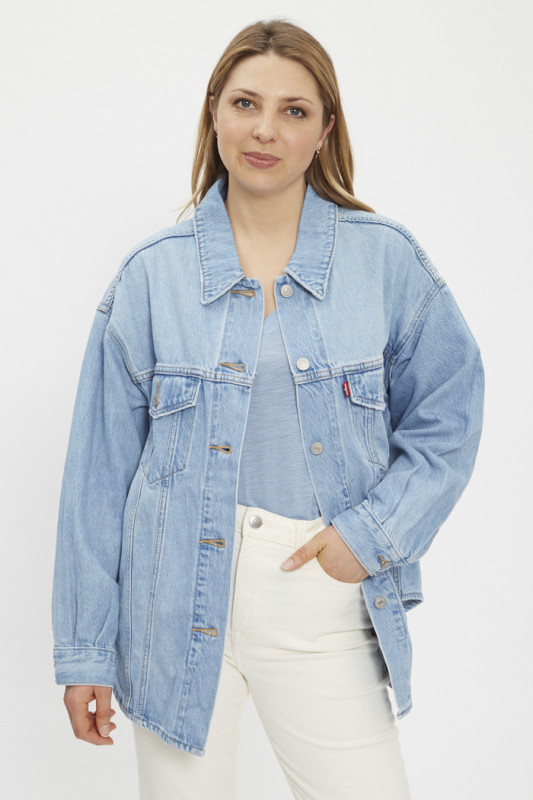 Veste en jeans oversize bleu denim