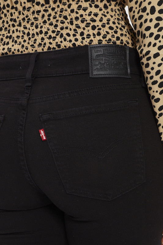 Jeans 711 noir double boutons femme