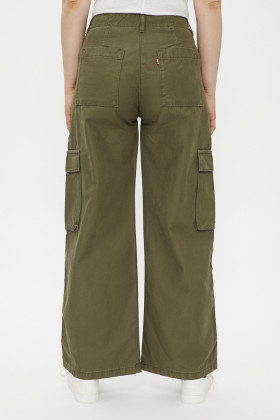 Pantalon cargo baggy olive en coton