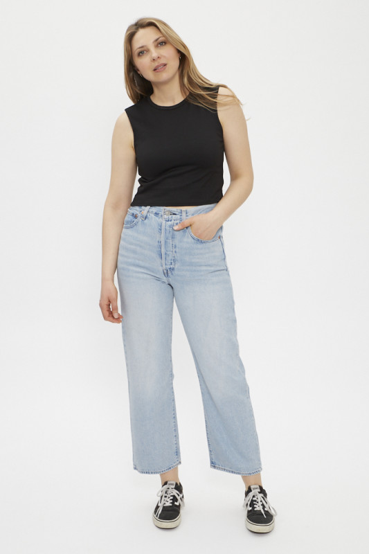 Jeans ribcage bleu indigo délavé femme levi's