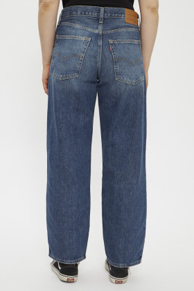 Jeans baggy dad bleu indigo en coton