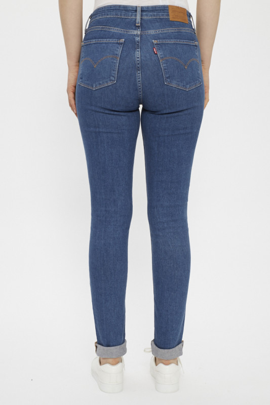Jeans 721 high rise skinny medium indigo coton mélangé