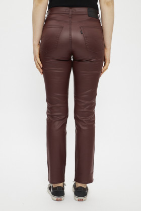 Jeans 724 coupe droite chocolat effet cuir